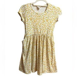 Emma & Elsa Sweet Adorable Cream & Yellow Floral Dress Girls Size 12 Cottagecore